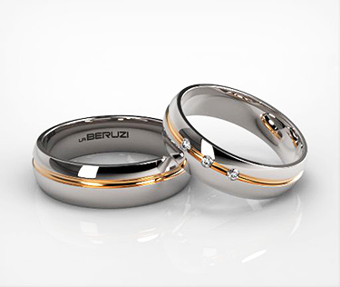Verighete din aur de 14k alb si roz SS 138