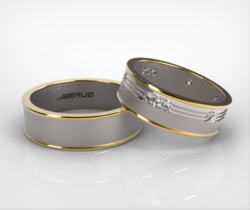Verighete din aur de 14k alb si galben SS 070