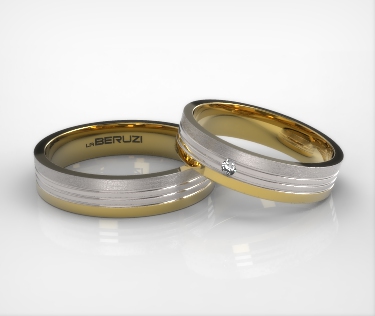 Verighete din aur de 14k alb si galben SS 045