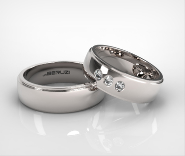 Verighete din aur alb de 14k SS 058v