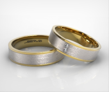 Verighete din aur de 14k alb si galben SS 039