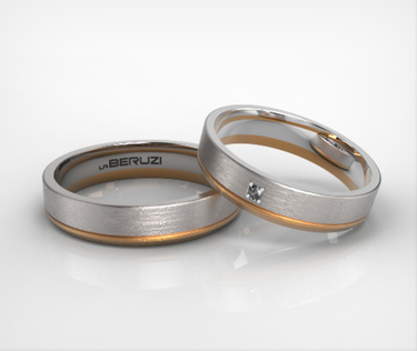 Verighete din aur de 14k alb si roz SS 113