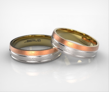 Verighete din aur de 14k alb si roz SS 041