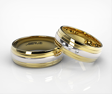 Verighete din aur de 14k alb si galben SS 051