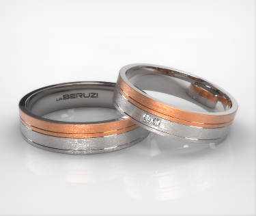 Verighete din aur de 14k alb si roz SS 034