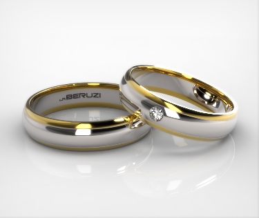 Verighete din aur de 14k alb si galben SS 037