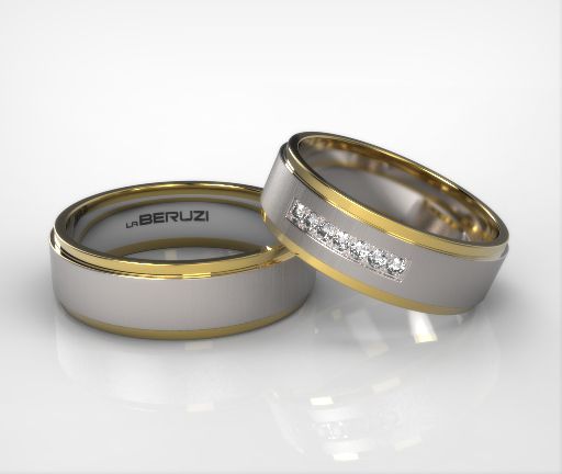 Verighete din aur de 14k alb si galben SS 111