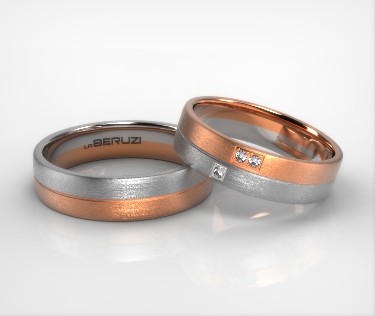Verighete din aur de 14k alb si roz SS 026