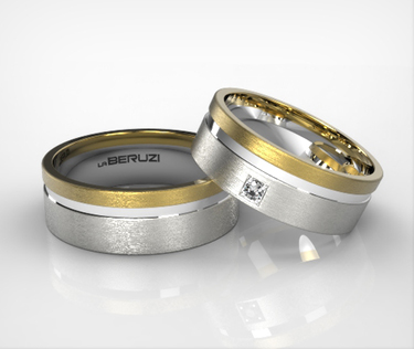 Verighete din aur de 14k alb si galben SS 112
