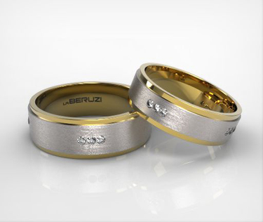 Verighete din aur de 14k alb si galben SS 087