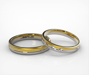 Verighete din aur de 14k alb si galben SS 139