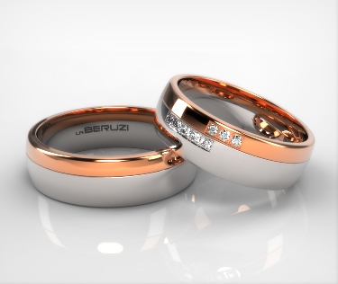 Verighete din aur de 14k alb si roz SS 029