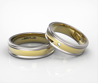 Verighete din aur de 14k alb si galben SS 109v