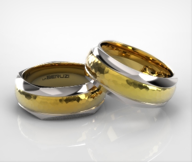 Verighete din aur de 14k alb si galben SS 017