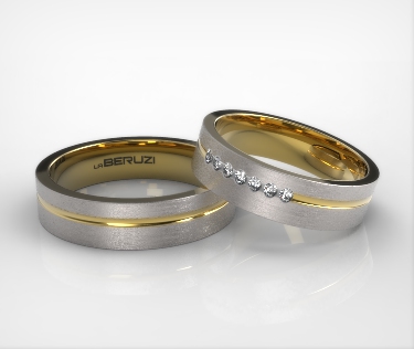 Verighete din aur de 14k alb si galben SS 044