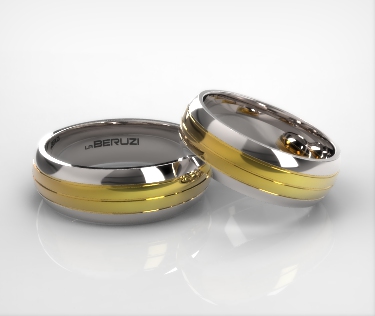 Verighete din aur de 14k alb si galben SS 004