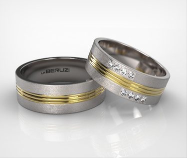 Verighete din aur de 14k alb si galben SS 020a