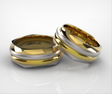 Verighete din aur de 14k alb si galben SS 009