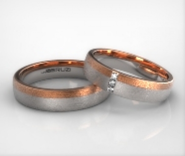 Verighete din aur de 14k alb si roz SS 021