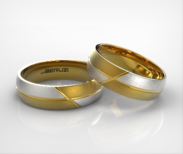 Verighete din aur de 14k alb si galben SS 007