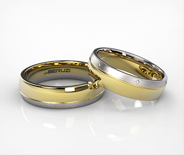 Verighete din aur de 14k alb si galben SS 090v