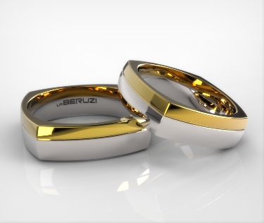 Verighete din aur de 14k alb si galben SS 003
