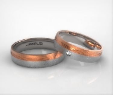 Verighete din aur de 14k alb si roz SS 022