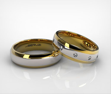 Verighete din aur de 14k alb si galben SS 078