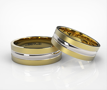 Verighete din aur de 14k alb si galben SS 147