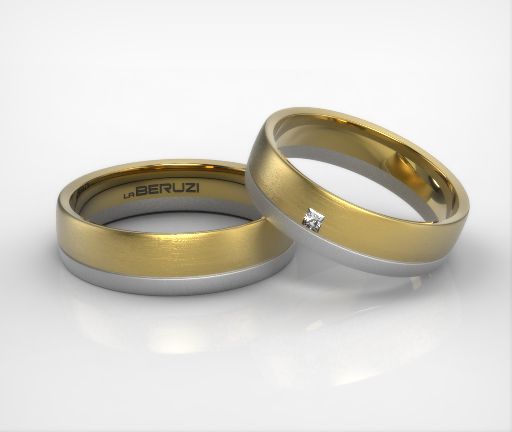 Verighete din aur de 14k alb si galben SS 106