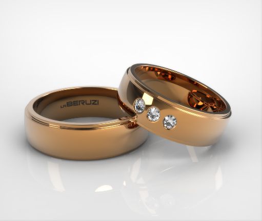 Verighete din aur roz de 14k SS 058