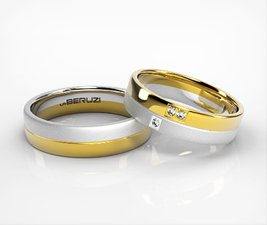 Verighete din aur de 14k alb si galben SS 026v