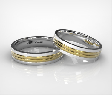 Verighete din aur de 14k alb si galben SS 119a