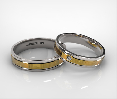 Verighete din aur de 14k alb si galben SS 151